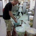 Jacob West (Class of 2011) does his weekly pick-up from the dining hall